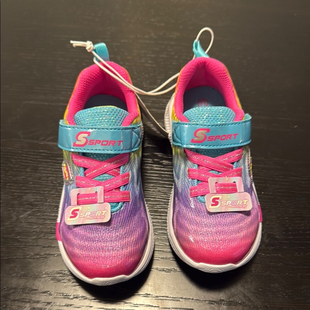 Skechers Pink and Blue Sneakers with Elastic Laces